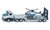 SIKU 1610 Tieflader mit Hubschrauber - Polizei - silber/blau