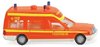WIKING 0607 01 Feuerwehr - Krankenwagen (MB Binz) - tagesleuchtrot