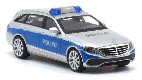 Wiking 0227 10 # Mercedes Benz E-Klasse S213 Kombi blau-silber POLIZEI 1:87 NEU 